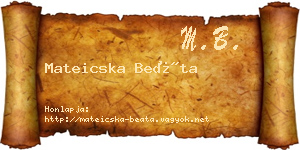 Mateicska Beáta névjegykártya